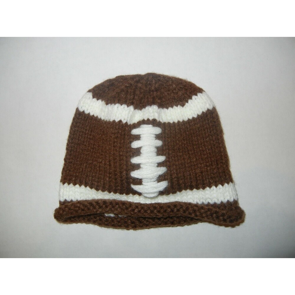 Baby girl baby boy Football Knit Hat, Brown, 0-3 Months, 12-2T, 3-5T